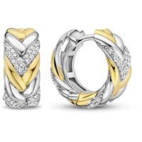 TI SENTO-Milano 7884ZY Oorringen zilver-zirconia goud-en zilverkleurig-wit 7 x 17 mm - thumbnail