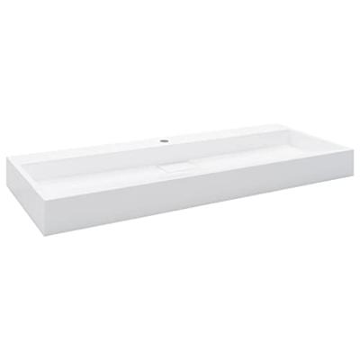 VidaXL Wastafel 120x46x11 cm mineraal gegoten/marmer gegoten wit