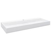 VidaXL Wastafel 120x46x11 cm mineraal gegoten/marmer gegoten wit - thumbnail