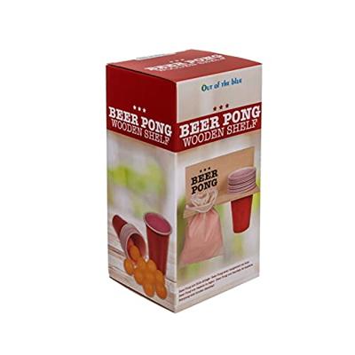 Beer pong muurplank met bekers en ballen Beer pong muurplank met bekers en ballen