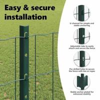 VidaXL Hek met paal groen 1,2 x 25 m staal en pvc - thumbnail