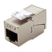 ROLINE Cat.6 (Class E)/Keystone, RJ-45, afgeschermd, zonder gereedschap, compact, zilverkleurig - thumbnail