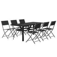7-delige Tuinset grijs en zwart - thumbnail