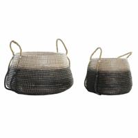 Basket spelset DKD Home Decor Natuurlijk Grijs Zeegras (52 x 52 x 44 cm) (2 pcs) - thumbnail