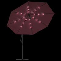 Zweefparasol met LED-verlichting 350 cm bordeauxrood - thumbnail