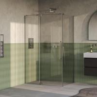 BRAUER Stellar Douchecabine - 120x80x200cm - draaideur - glascoating - omkeerbaar - helder glas - Geborsteld RVS PVD GS-SRC1H12080200NG - thumbnail