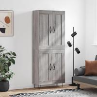 Hoge kast 69,5x34x180 cm bewerkt hout grijs sonoma eikenkleurig - thumbnail