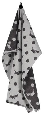 HEMA Takkie theedoek 65x65cm katoen stippen (zwart)