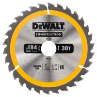 DeWALT Cirkelzaagblad voor Hout | Construction | Ø 184mm Asgat 30mm 30T - DT1942-QZ - thumbnail