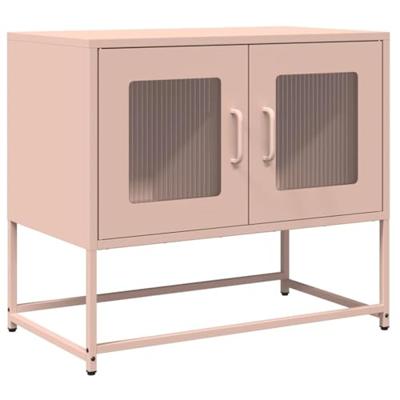 Tv-meubel 68x39x60,5 cm koudgewalst staal roze