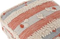 Poef DKD Home Decor Wit Oranje Strepen Boho 60 x 60 x 25 cm (2 Stuks) - thumbnail