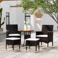 5-delige Loungeset poly rattan zwart - thumbnail