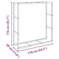Haardhoutrek 110x30x116 cm staal zwart - thumbnail