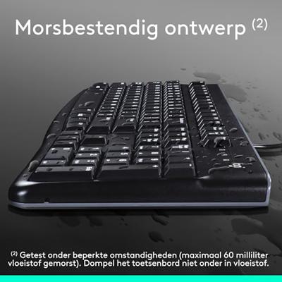 Logitech MK120 Set met toetsenbord en muis USB Spatwaterdicht QWERTY, US-Engels Zwart