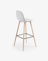 Kave Home Barkruk 'Nolite' (zithoogte 75cm), kleur lichtgrijs - thumbnail