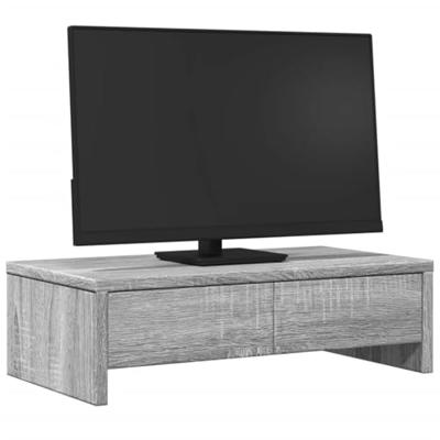 Monitorstandaard met lades 50x27x15 cm hout grijs sonoma eiken Monitorstandaard met lades 50x27x15 cm hout grijs sonoma eiken