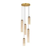 Lyora Unieke hanglampSano rond 5-lichts goud - 9009170 - thumbnail