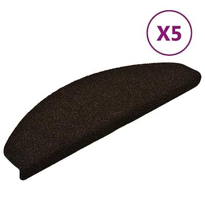 VidaXL Trapmatten zelfklevend 5 stuks 65x21x4 cm donkerbruin halfrond groot VidaXL Trapmatten zelfklevend 5 stuks 65x21x4 cm donkerbruin halfrond groot