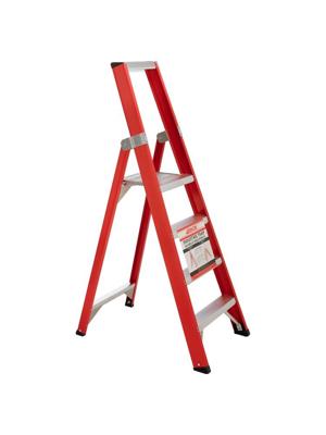 4tecx Trap enkel oploopbaar aluminium 1 x 4 tredes 4tecx Trap enkel oploopbaar aluminium 1 x 4 tredes