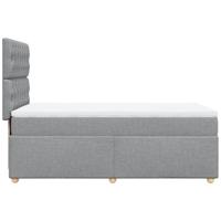 Boxspring met matras stof lichtgrijs 90x200 cm - thumbnail