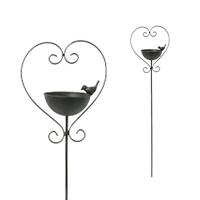 Vogelbad hartvorm op prikker H140 cm - metaal - thumbnail