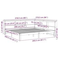 Bed met boekenkast zonder matras grenenhout wit 200x200 cm - thumbnail