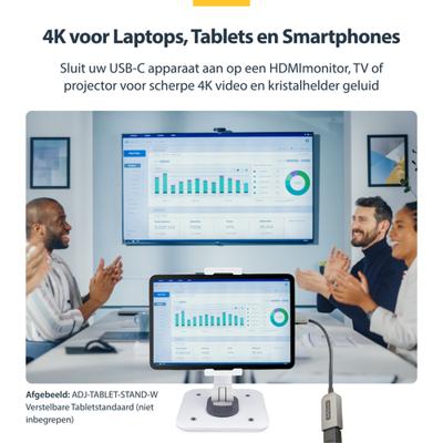 Adapter USB C naar HDMI Startech USBC-HDMI-CDP2HD4K60 4K Ultra HD 60 Hz - thumbnail