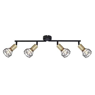 Globo PlafondlampXara I 4-lichts zwart met goud - 54802S-4AB
