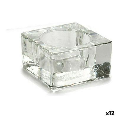 Kaarshouder Transparant Glas 6 x 3 x 6 cm (12 Stuks)