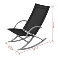 Tuinschommelstoelen 2 st staal en textileen zwart - thumbnail