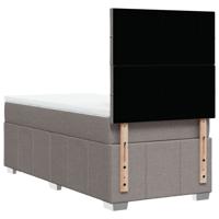 Boxspring met matras stof taupe 90x200 cm - thumbnail