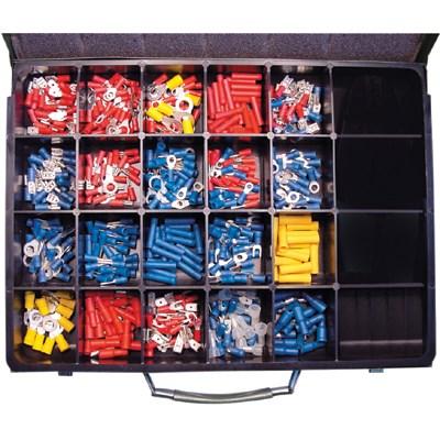 Assortiment Geïsoleerde Kabelschoenen ineen 21-vaks metalen