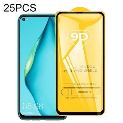 Voor Huawei P40 Lite 25 PCS 9D Full Glue Full Screen Tempered Glass Film