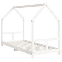 Kinderbedframe 80x200 cm massief grenenhout wit - thumbnail