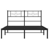 Bedframe met hoofdbord metaal zwart 120x200 cm - thumbnail