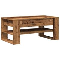 Salontafel Oud hout 102 x 55 x 45 cm Bewerkt hout - thumbnail