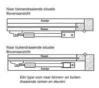 DX Telescopische raamuitzetter - zwart - thumbnail