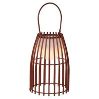Lucide FJARA - Oplaadbare Tafellamp Binnen/Buiten - Accu/Batterij - Ø 17,5 cm - LED 3 StepDim - 1x0,3W 3000K - IP44 - Roest bruin - thumbnail