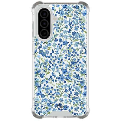Samsung Galaxy A36 shockproof hoesje - Vintage blue floral Samsung Galaxy A36 shockproof hoesje - Vintage blue floral