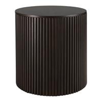 Ethnicraft Ronde Bijzettafel 'Roller Max' Gevernist Mahoniehout, 40cm, kleur Donkerbruin - thumbnail