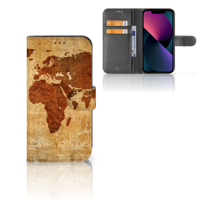 Apple iPhone 13 | Flip Cover | Wereldkaart - thumbnail