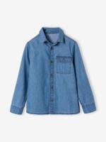 Jongenshemd van licht denim double stone - thumbnail