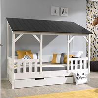 Vipack huisbed met wit dak - wit - 90x200 cm - thumbnail