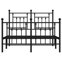 Bedframe met hoofd- en voeteneinde metaal zwart 120x200 cm - thumbnail