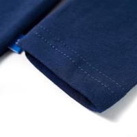 Kindershirt met lange mouwen dinosaurusprint 104 marineblauw - thumbnail
