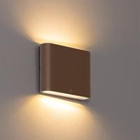 QAZQA Moderne buiten wandlamp roestbruin 11,5 cm incl. LED IP65 - - thumbnail