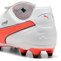PUMA King Liga Gras / Kunstgras Voetbalschoenen (MG) Wit Oranje Zwart - thumbnail