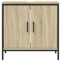 Wastafelkast 60x30x60 cm bewerkt hout sonoma eikenkleurig - thumbnail