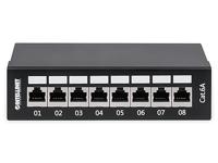 Intellinet 720908 8 poorten Patchpaneel 483 mm (19) CAT 6A Zwart Ingericht - thumbnail