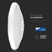 LED Plafondlamp - PIR Bewegingssensor - Ø29 cm - 12 watt - 800 Lumen - 4000K neutraal wit - IP20 Stofdicht - Wit - thumbnail
